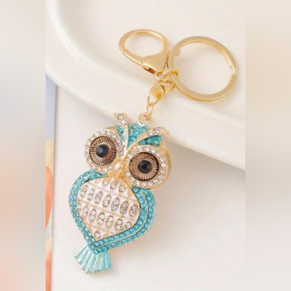 Owl Rhinestone Keychain/Charm - Picture 1 of 4